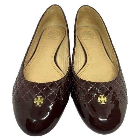 Tory Burch Brown Patent Leather Flats size 5 - Picture 3 of 8